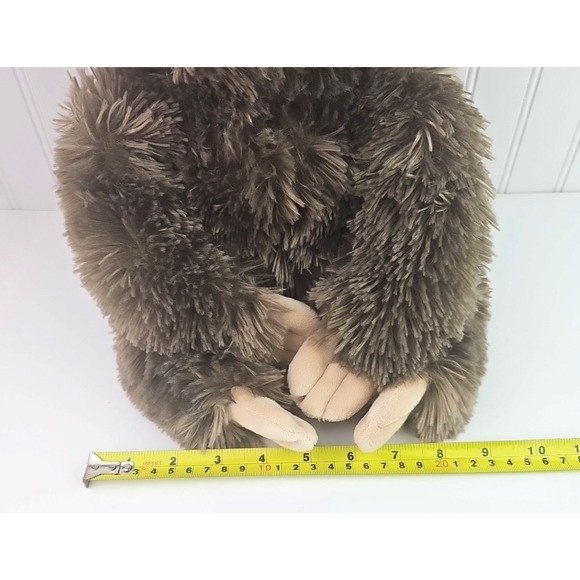 The Bearington Collection Sloth Plush 12 inch Stuffed Animal Brown Sweet Face - Picture 11 of 14